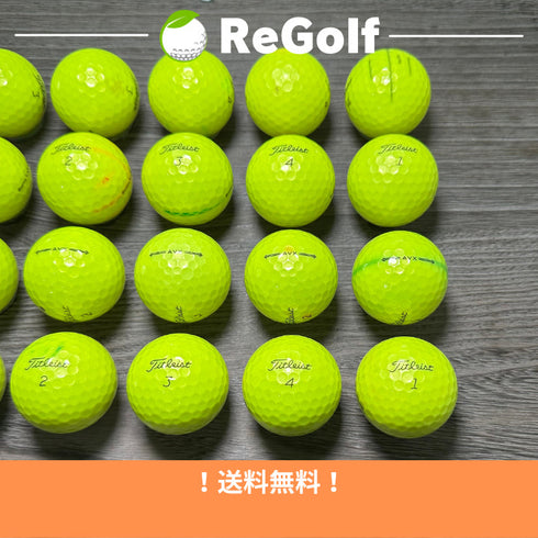 【中古】 ロストボール タイトリスト AVX イエロー 2022年モデル 20球 Cランク ゴルフボール リゴルフ