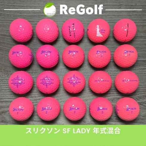 【中古】 ロストボール スリクソン ソフトフィール SF LADY レディ ピンク 年式混合 20球 ACランク ゴルフボール リゴルフ