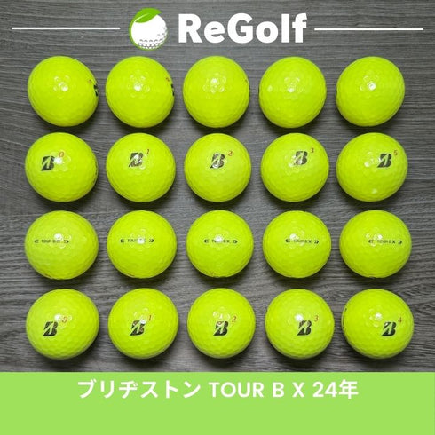【中古】 ロストボール ブリヂストン ツアーB TOUR B X イエロー 2024年モデル 20球 Aランク ゴルフボール リゴルフ
