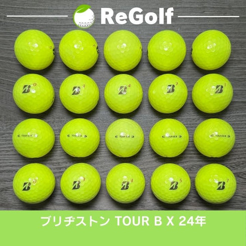 【中古】 ロストボール ブリヂストン ツアーB TOUR B X イエロー 2024年モデル 20球 Bランク ゴルフボール リゴルフ