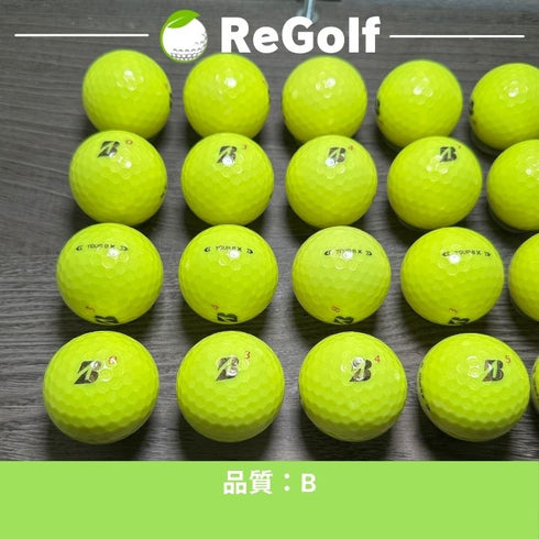【中古】 ロストボール ブリヂストン ツアーB TOUR B X イエロー 2024年モデル 20球 Bランク ゴルフボール リゴルフ