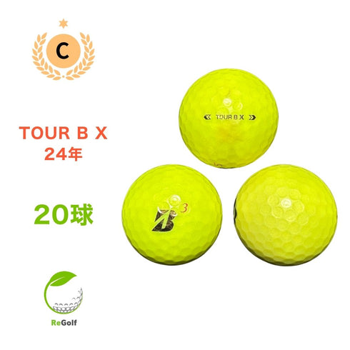 【中古】 ロストボール ブリヂストン ツアーB TOUR B X イエロー 2024年モデル 20球 Cランク ゴルフボール リゴルフ