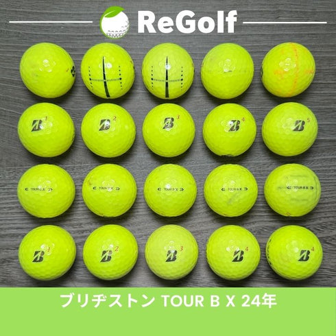 【中古】 ロストボール ブリヂストン ツアーB TOUR B X イエロー 2024年モデル 20球 Cランク ゴルフボール リゴルフ