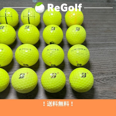 【中古】 ロストボール ブリヂストン ツアーB TOUR B X イエロー 2024年モデル 20球 Cランク ゴルフボール リゴルフ