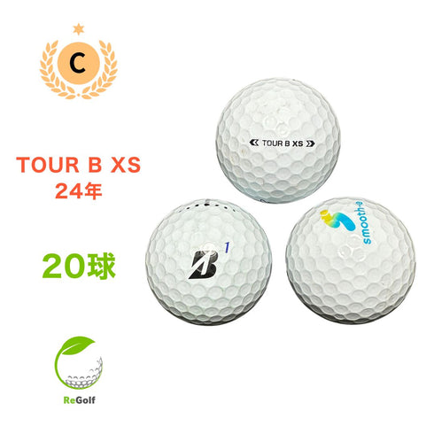 【中古】 ロストボール ブリヂストン ツアーB TOUR B XS ホワイト 2024年モデル 20球 Cランク ゴルフボール リゴルフ