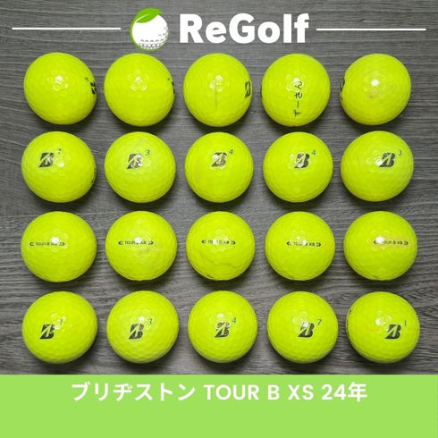 【中古】 ロストボール ブリヂストン ツアーB TOUR B XS イエロー 2024年モデル 20球 Cランク ゴルフボール リゴルフ