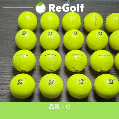 【中古】 ロストボール ブリヂストン ツアーB TOUR B XS イエロー 2024年モデル 20球 Cランク ゴルフボール リゴルフ