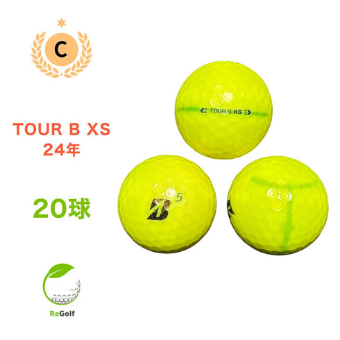 【中古】 ロストボール ブリヂストン ツアーB TOUR B XS イエロー 2024年モデル 20球 Cランク ゴルフボール リゴルフ