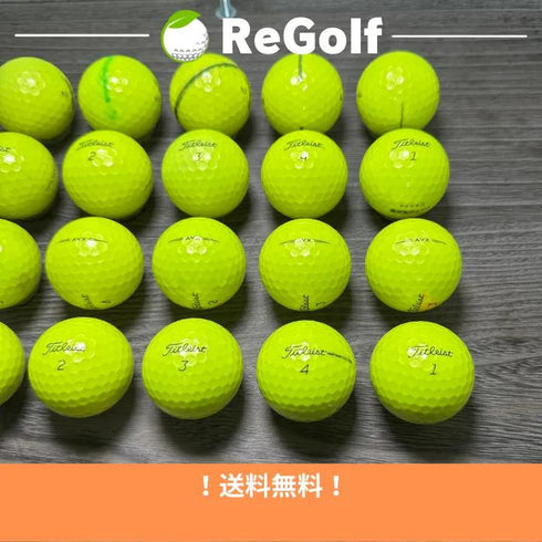 【中古】 ロストボール タイトリスト AVX イエロー 2020年モデル 20球 Cランク ゴルフボール リゴルフ