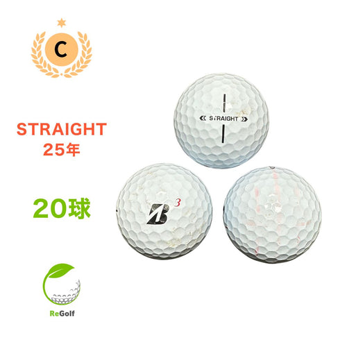 【中古】 ロストボール ブリヂストン スーパー ストレート ホワイト 2025年モデル 20球 Cランク ゴルフボール リゴルフ