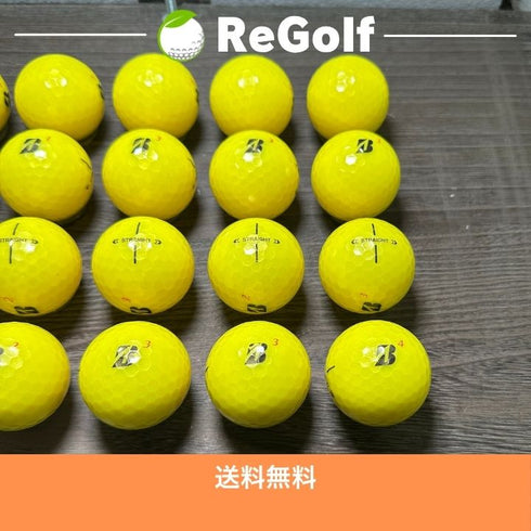 ロストボール ブリヂストン スーパー ストレート イエロー 2025年モデル 20球 Bランク ゴルフボール