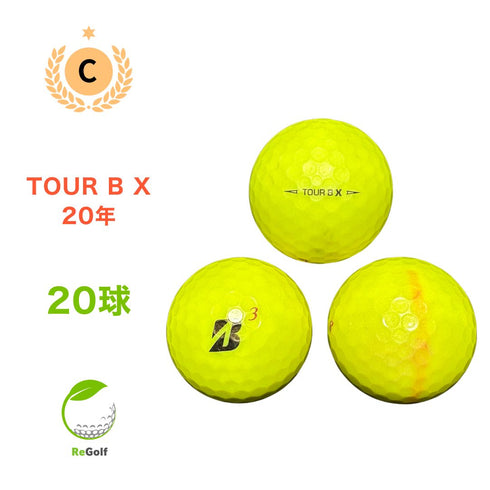 【中古】 ロストボール ブリヂストン ツアーB TOUR B X イエロー 2020年モデル 20球 Cランク ゴルフボール リゴルフ