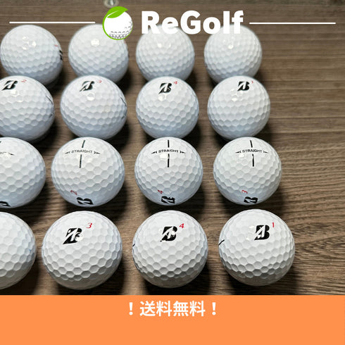 【中古】 ロストボール ブリヂストン スーパー ストレート ホワイト 2023年モデル 20球 Bランク ゴルフボール リゴルフ