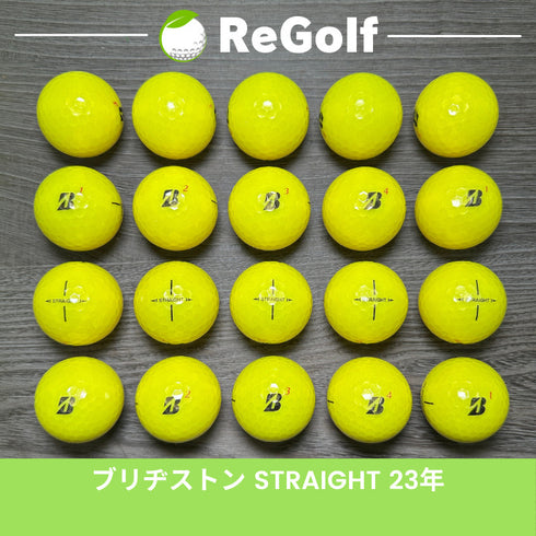 【中古】 ロストボール ブリヂストン スーパー ストレート イエロー 2023年モデル 20球 Bランク ゴルフボール リゴルフ