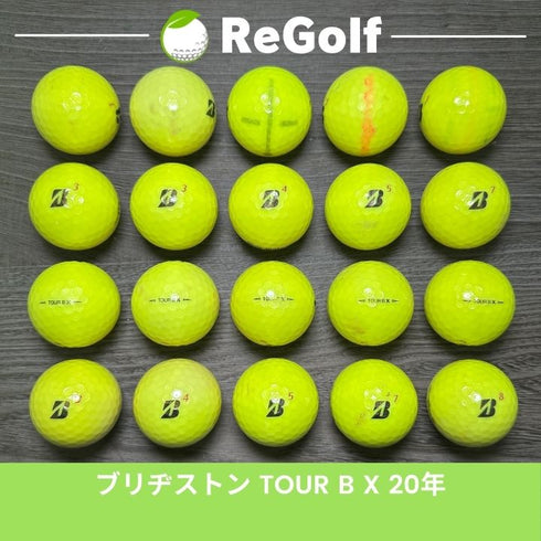 【中古】 ロストボール ブリヂストン ツアーB TOUR B X イエロー 2020年モデル 20球 Cランク ゴルフボール リゴルフ