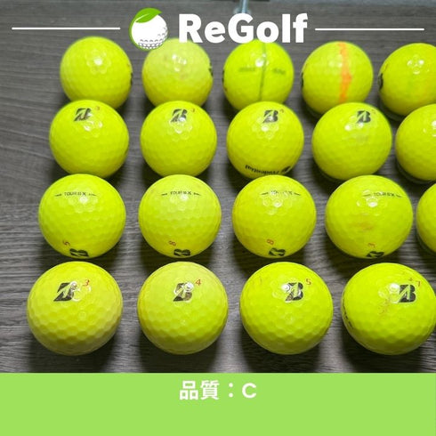 【中古】 ロストボール ブリヂストン ツアーB TOUR B X イエロー 2020年モデル 20球 Cランク ゴルフボール リゴルフ