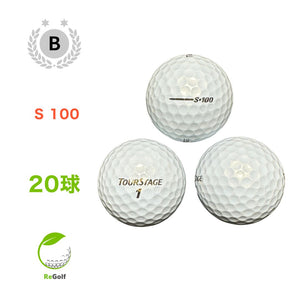 【中古】 【送料無料】 ロストボール ブリヂストン ツアーステージ S 100 パール 20球 Bランク ゴルフボール リゴルフ
