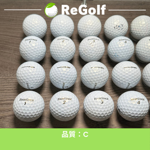 【中古】 ロストボール ツアーステージ S 100 パール 20球 Cランク ゴルフボール リゴルフ