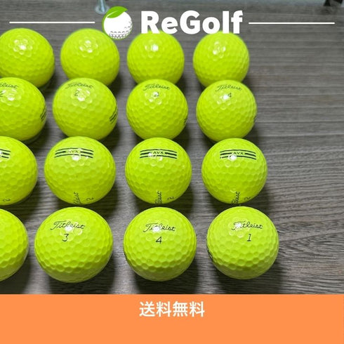 【中古】 ロストボール タイトリスト AVX イエロー 2024年モデル 20球 Aランク ゴルフボール リゴルフ