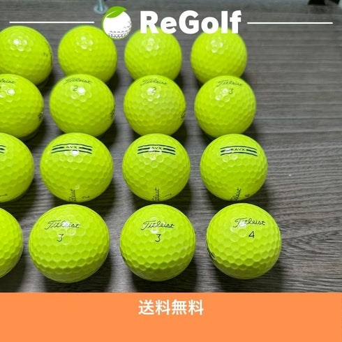 【中古】 ロストボール タイトリスト AVX イエロー 2024年モデル 20球 Bランク ゴルフボール リゴルフ