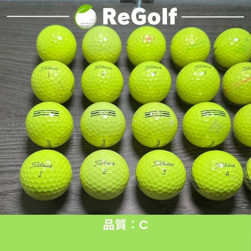 【中古】 ロストボール タイトリスト AVX イエロー 2024年モデル 20球 Cランク ゴルフボール リゴルフ