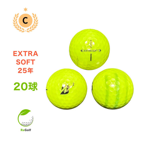 【中古】 ロストボール ブリヂストン エクストラソフト イエロー 2025年モデル 20球 Cランク ゴルフボール リゴルフ