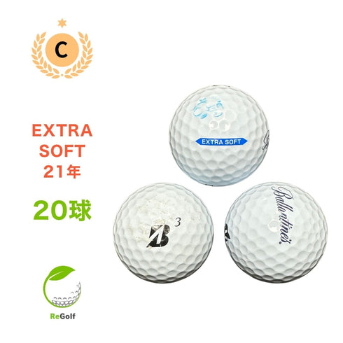 【中古】 ロストボール ブリヂストン エクストラソフト ホワイト 2021年モデル 20球 Cランク ゴルフボール リゴルフ