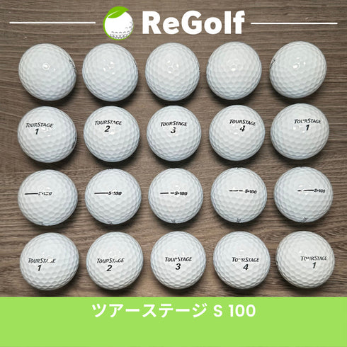 【中古】 ロストボール ブリヂストン ツアーステージ S 100 ホワイト 20球 Aランク ゴルフボール リゴルフ