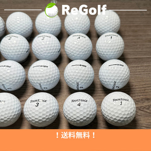 【中古】 ロストボール ブリヂストン ツアーステージ S 100 ホワイト 20球 Aランク ゴルフボール リゴルフ