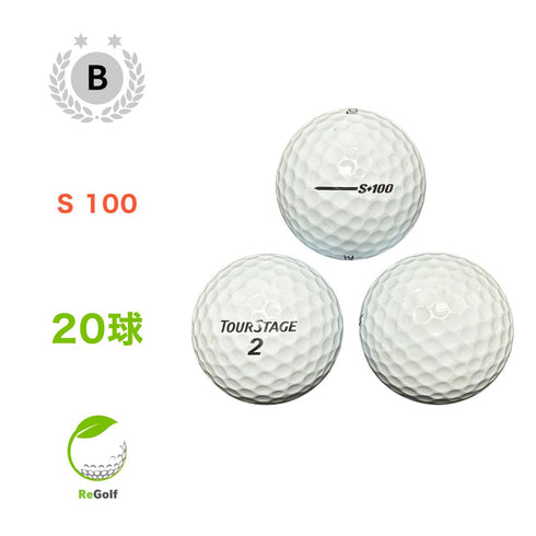【中古】 ロストボール ブリヂストン ツアーステージ S 100 ホワイト 20球 Bランク ゴルフボール リゴルフ