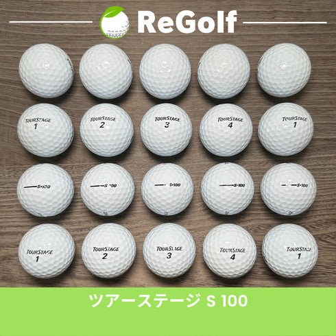 【中古】 ロストボール ブリヂストン ツアーステージ S 100 ホワイト 20球 Bランク ゴルフボール リゴルフ