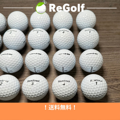 【中古】 ロストボール ブリヂストン ツアーステージ S 100 ホワイト 20球 Bランク ゴルフボール リゴルフ