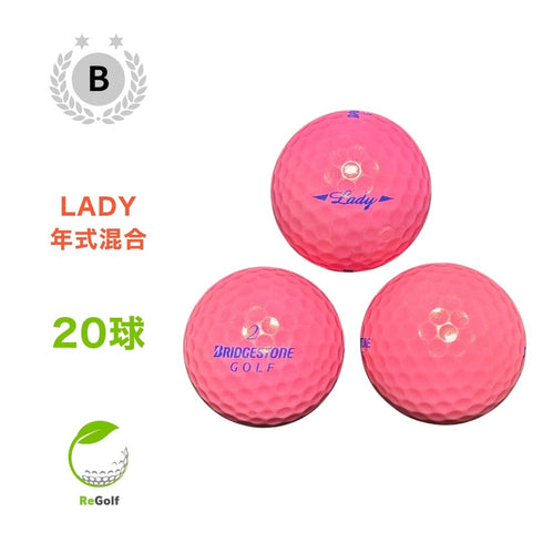 【中古】 ロストボール ブリヂストン LADY レディ ピンク 20球 Bランク ゴルフボール リゴルフ