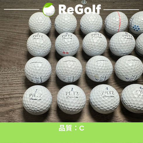 ロストボール ブリヂストン PHYZ ファイズ プレミアム プラチナムシルバー 20球 Cランク ゴルフボール