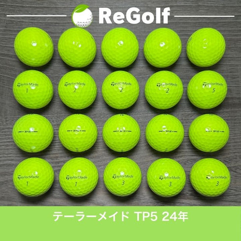 【中古】 ロストボール テーラーメイド TP5 イエロー 2024年モデル 20球 Aランク ゴルフボール リゴルフ