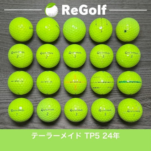 【中古】 ロストボール テーラーメイド TP5 イエロー 2024年 20球 Cランク ゴルフボール リゴルフ