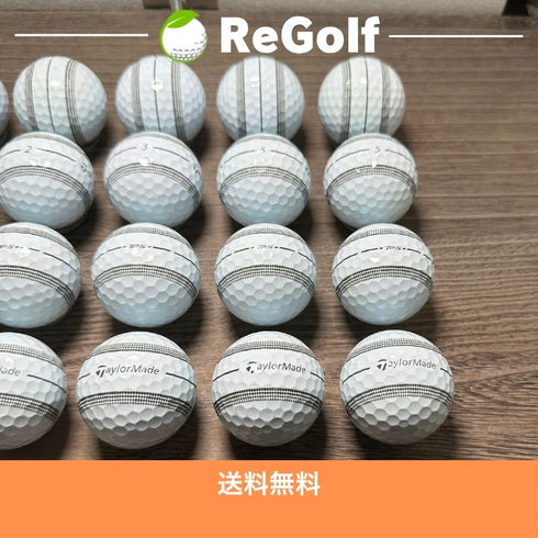 【中古】 ロストボール テーラーメイド TP5 ストライプ 2024年モデル ホワイト 20球 Bランク ゴルフボール リゴルフ