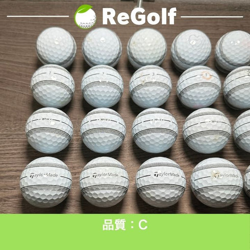 【中古】 ロストボール テーラーメイド TP5 ストライプ 2024年モデル ホワイト 20球 Cランク ゴルフボール リゴルフ