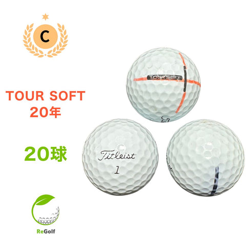 【中古】 ロストボール タイトリスト ツアーソフト ホワイト 2020年モデル 20球 Cランク ゴルフボール リゴルフ