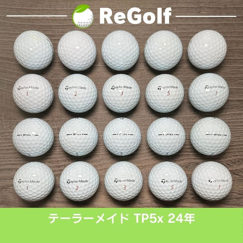 【中古】 ロストボール テーラーメイド TP5x ホワイト 2024年モデル 20球 Bランク ゴルフボール リゴルフ