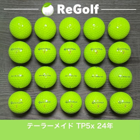 【中古】 ロストボール テーラーメイド TP5x イエロー 2024年モデル 20球 Bランク ゴルフボール リゴルフ
