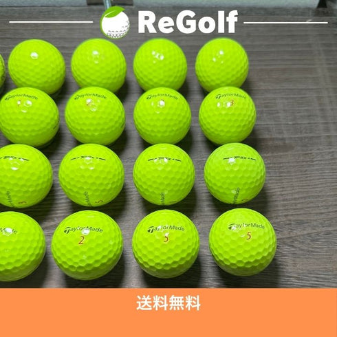 【中古】 ロストボール テーラーメイド TP5x イエロー 2024年モデル 20球 Bランク ゴルフボール リゴルフ