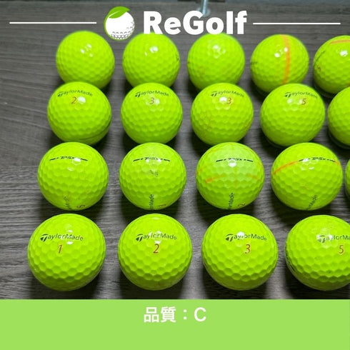 【中古】 ロストボール テーラーメイド TP5x イエロー 2024年モデル 20球 Cランク ゴルフボール リゴルフ
