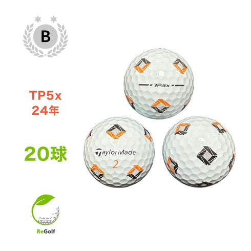 【中古】 ロストボール テーラーメイド TP5x Pix ホワイト 2024年モデル 20球 Bランク ゴルフボール リゴルフ
