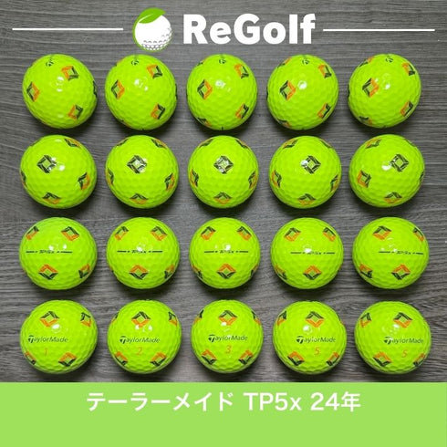 【中古】 ロストボール テーラーメイド TP5x Pix イエロー 2024年モデル 20球 Aランク ゴルフボール リゴルフ
