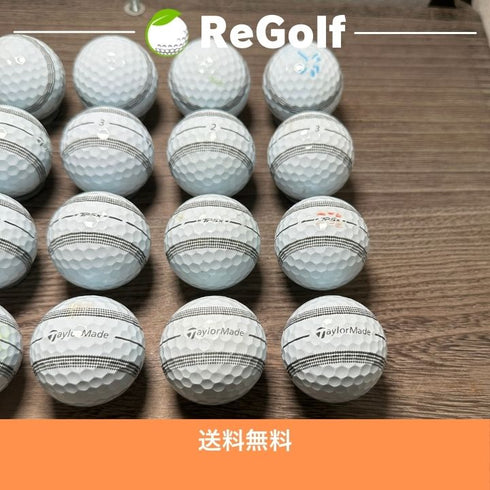 【中古】 ロストボール テーラーメイド TP5x ストライプ 2024年モデル ホワイト 20球 Cランク ゴルフボール リゴルフ