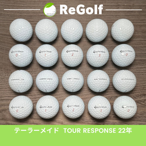 【中古】 ロストボール テーラーメイド ツアーレスポンス ホワイト 2022年モデル 20球 Aランク ゴルフボール リゴルフ