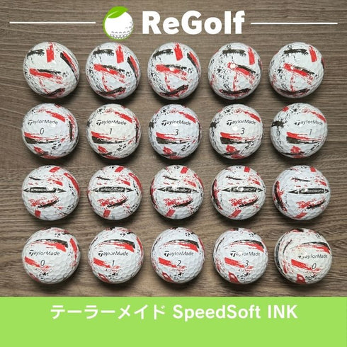 【中古】 ロストボール テーラーメイド スピードソフト インク レッド 20球 ACランク ゴルフボール リゴルフ