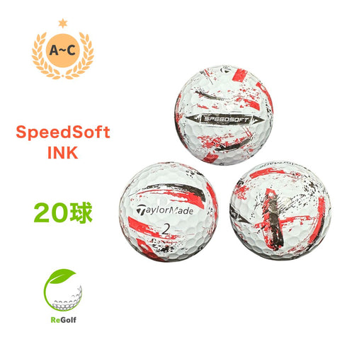 【中古】 ロストボール テーラーメイド スピードソフト インク レッド 20球 ACランク ゴルフボール リゴルフ