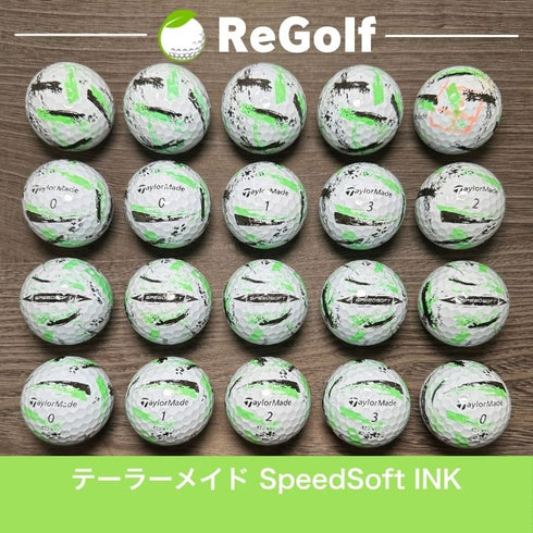 【中古】 ロストボール テーラーメイド スピードソフト インク グリーン 20球 ACランク ゴルフボール リゴルフ